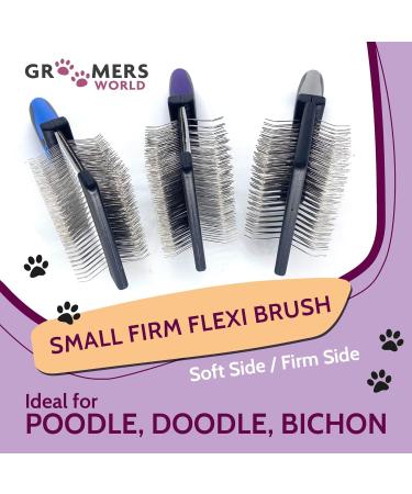 Groomers World - Firm Flexi Slicker Brush - Suitable for Poodle Doodle Bichon Dog Breeds - Small - Buy Online on GoSupps.com
