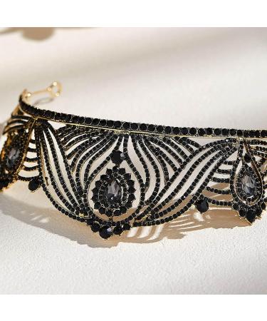 Black Baroque Queen Crown for Women - Wedding Tiara for Bride Headpieces - AW BRIDAL - Buy Online on GoSupps.com