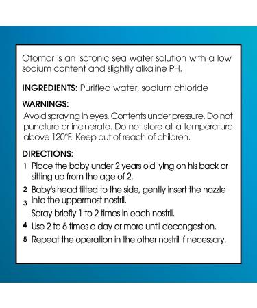 Otomar Kids Daily Rinse Saline Nasal Spray - Drug Free Baby Nose Cleaner for Stuffy Nose Relief - 4.2 oz (Pack of 2) - Buy Online on GoSupps.com