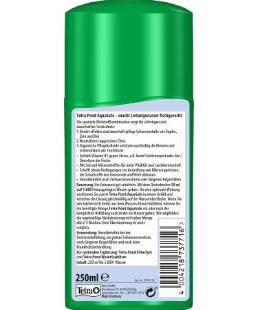 Tetra Pond AquaSafe 250ml - Make Tap Water Safe for Fish & Plants in Your Garden Pond - Buy Online on GoSupps.com
