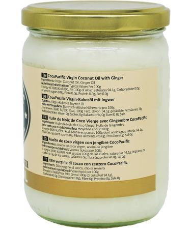 CocoPacific Cold Pressed Extra Virgin Coconut Oil with Ginger 500ml - Buy Online on GoSupps.com