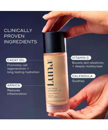 The Skin Support Oil 100ml | Vegan Hydrating Body Care for Scars & Stretch Marks | Natural Fragrance-Free Vitamin C & Soothing Calendula | Pregnancy Safe Even Tone - Buy Online on GoSupps.com