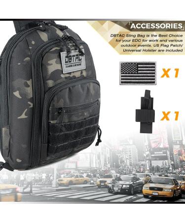 BTAC Tactical Sling Bag - Compact Chest Pack for Concealed Carry - Black Camo - Buy Online on GoSupps.com