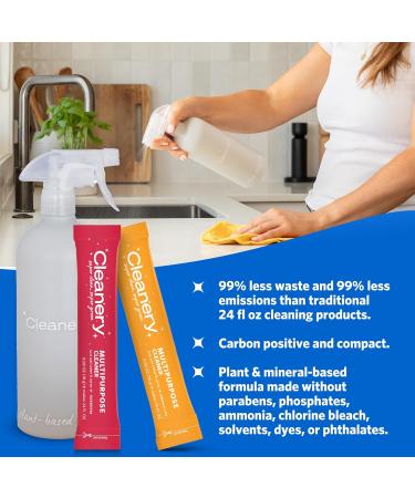 All-Purpose Cleaner Refill Powder Concentrate 4pk & Reusable Bottle | Eco-Friendly Cruelty-Free Gardenia & Lemon Lime Scents - Perfect for Kitchen & Bathroom Cleaning - Buy Online on GoSupps.com