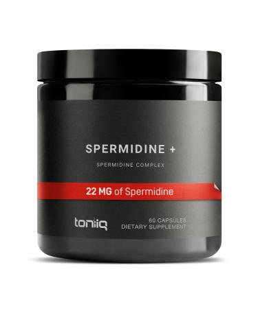 Toniiq 22mg Ultra Concentrated Spermidine Supplement -Spermidine Supplements for Men and Women - Rice Germ Extract and Trihydrochloride Complex Blend - 60 Vegetarian Capsules - 30 Servings