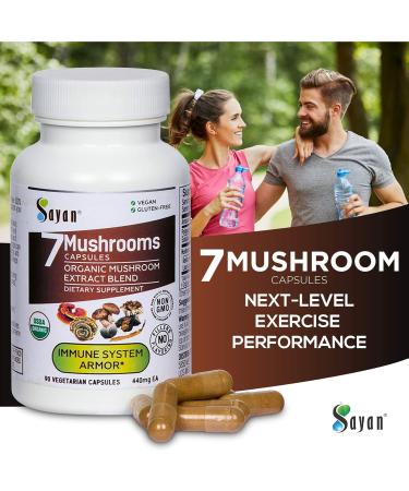 Sayan Mushroom Power Immune Boost Bundle - Chaga with Shilajit & 7 Mushroom Extract Capsules - Mushroom Supplement for Immune Support Energy and Antioxidant Defense (90 Capsules Each) - Buy Online on GoSupps.com