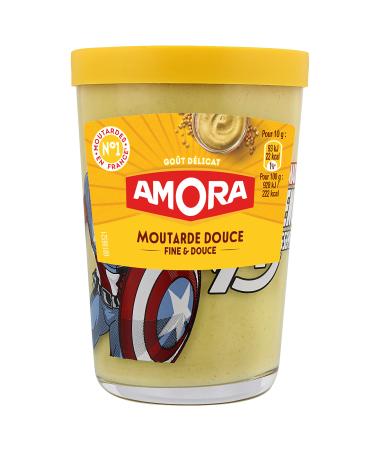 Amora Sweet Mustard, Superhero Glass, Pack of 6x190g
