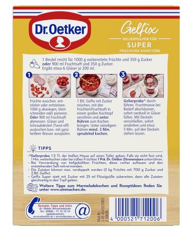 Dr. Oetker Gelfix Super 3:1 - 8-Pack Gelling Powder for Fruity Jam Vegan Jams & Gel es 50g Bags - Buy Online on GoSupps.com
