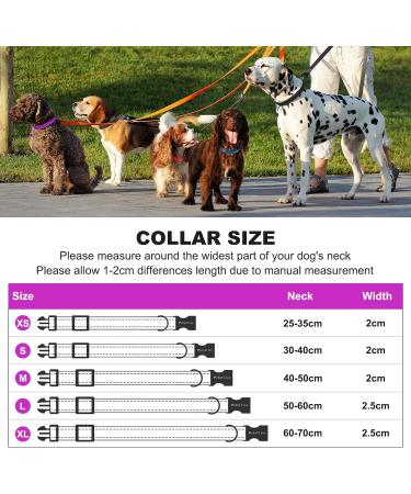 PCOTLLAR Reflective Dog Collar - Adjustable Padded Neoprene for Small & Large Dogs - Soft & Comfortable Purple (30-40cm) - Buy Online on GoSupps.com