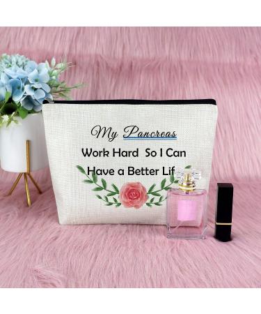 Diabetes Warrior Makeup Bag - Diabetes Support Gift for Women | Christmas Gift for Grandma & Mom | Diabetic Emergency Supply Pouch - Buy Online on GoSupps.com
