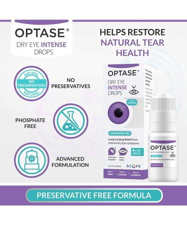 OPTASE Dry Eye Intense Drops - Preservative Free Artificial Tears for Severe Dry Eye Relief - .33 fl oz Multi-dose Bottle - Hydrate and Soothe Dry Eyes - 300 Doses - Buy Online on GoSupps.com