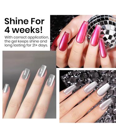 MIZHSE Cat Eye Gel Nail Polish 12mL - Silver Moonlight Glitter UV LED Soak Off for Nail Art & DIY Manicure - Buy Online on GoSupps.com