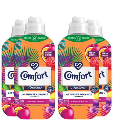 Comfort Creation Concentrated Fabric Conditioner with 100 Days of Long Lasting Fragrance and Softness Intense Liquid Fabric Softener 30 Washes 900 ml (Passion Bloom Buy 4)
