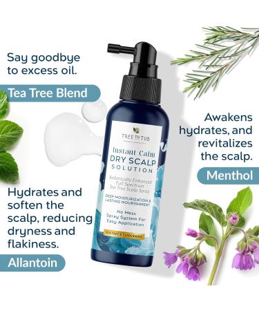 Tree To Tub Full Spectrum Scalp Spray - Intensive Moisturizer for Dry & Flaky Scalps | Tea Tree Oil Solution | International Shipping Available - Buy Online on GoSupps.com