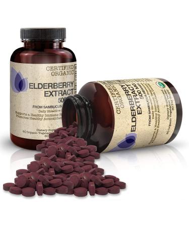 FutureBiotics Elderberry Extract 500 mg | 60 Organic Vegetarian Tablets for Immune Support - Buy Online on GoSupps.com