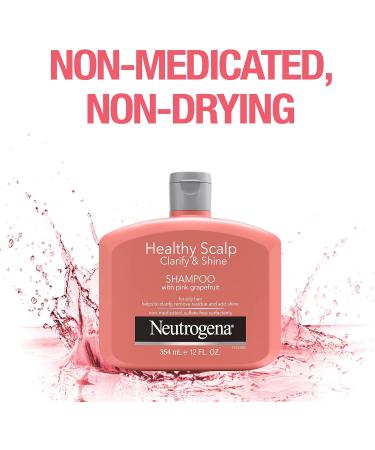 Neutrogena Exfoliating Healthy Scalp Clarify & Shine Shampoo for Oily Hair and Scalp Anti-Residue Shampoo with Pink Grapefruit pH-Balanced Paraben & Phthalate-Free Color-Safe 354 ml. Shampoo Pink - Buy Online on GoSupps.com