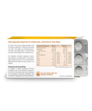 Dr. B hm Skin Hair Nails - 180 Tablets | Premium Vitamins & Nutrients for Healthy Skin Hair & Nails with Biotin Zinc Selenium & Silicon - Buy Online on GoSupps.com