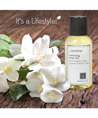 Nabila K Jasmine Body Oil Travel Size 2.4 oz Moisturize & Nourish with Argan & Coconut Oil - Vitamin C Enriched - Naturally Derived Vegan-Friendly Jasmine 2.4 Fl Oz (Pack of 1) - Buy Online on GoSupps.com