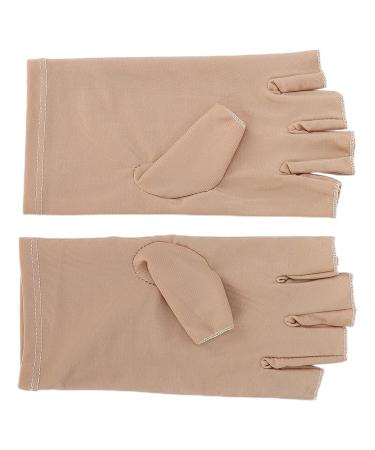 Professional UV Protective Gloves for Nail Art - Anti-UV Fiber Cotton Manicure Tool - Beige - Shop Internationally! - Buy Online on GoSupps.com