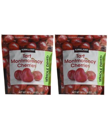 Kirkland Signature Whole Dried Tart Montmorency Cherries: 2 Bags of 20 Oz