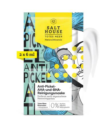 SALTHOUSE Natural Minerals Salthouse Natural Minerals AHA Pimple Cleansing Mask and Bra - Gently removes dead skin cells - for a radiant and smooth complexion 2 x 5ml