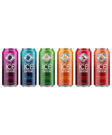 Sparkling ICE +Caffeine Sparkling Water Variety Pack - 16 fl oz Cans | Antioxidant & Vitamin Infused | Pack of 12 - Buy Online on GoSupps.com