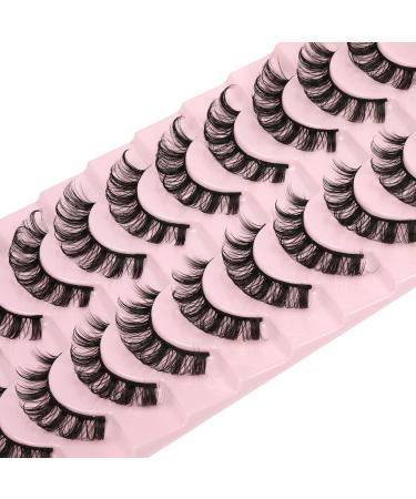 ALICE A-RUSSIAN 10 Pairs D Curl Wispy Short 12MM Eyelashes Strip Lashes for Natural Look - False Lashes Pack - Buy Online on GoSupps.com