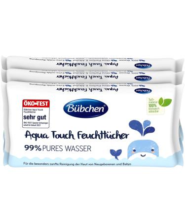 B bchen aqua touch wet wipes 144 pieces (3 x 48) - sensitive care cloths with 99% pure water moist cloths for newborns and babies - Buy Online on GoSupps.com