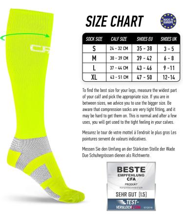 CFA V1 Compression Socks for Men & Women - Ideal for Running Gym Cycling | Sustainable Danish Design in Yellow - Buy Online on GoSupps.com