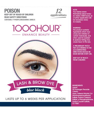 1000 Hour Enhanced Beauty Lash and Eyebrow Color Mascara - Blue Black - ORIGINAL FORMULA