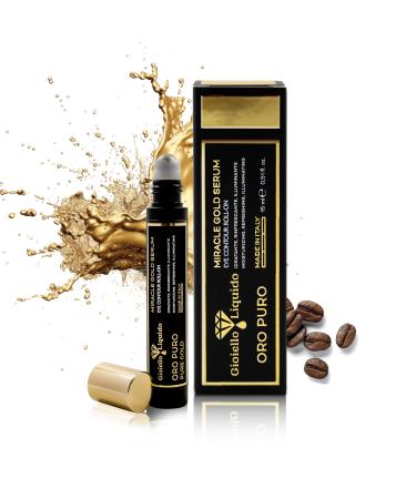 Roll-on Eye Serum Liftant with Caffeine and Colloidal Gold Against Wrinkles Bags and Swelling Fast Absorption Instant Effect 15 ml Gioiello Liquido