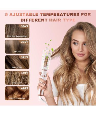 Automatic Curling Iron - 1.1 Hair Curlers with 5 Temps & Timer | Fast Heating Anti-Tangle & Dual Anti-Scald Ceramic Hair Styling Tool - Buy Online on GoSupps.com
