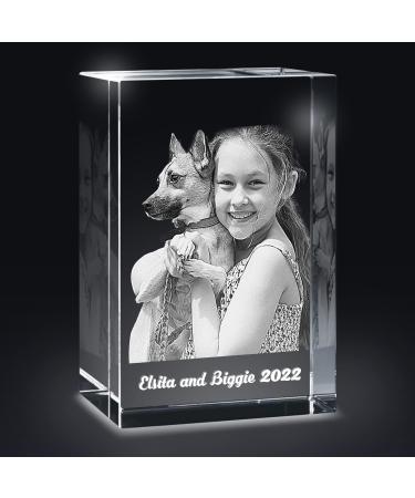 Personalized Pet 3D Crystal Photo Custom 3D Pictures, Pet 3D Pictures in Glass, Cat 3D Photo Engraved Crystal, Dog 3D Photo Engraved Crystal