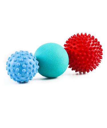 Massageball 3 Set hedgehog ball foot massage balls Massage ball with nubs massage balls lacrosse ball for back legs feet and hands muscle massage