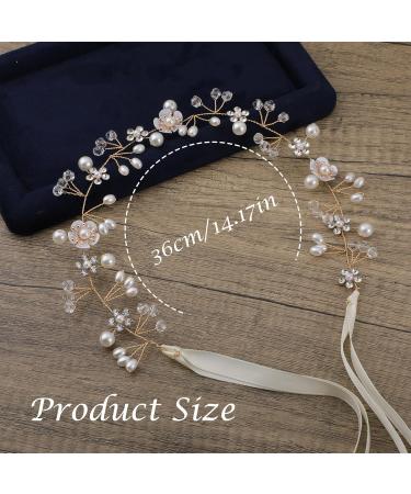 Sibba Bridal Headband Flower Headpiece 1 PC Pearl Hairband Crowns Tiara Wedding Head Pieces Brides Proposal Bands Bridesmaid Beaded Headdress Hair Accessories For Toddler Girls Women - Buy Online on GoSupps.com