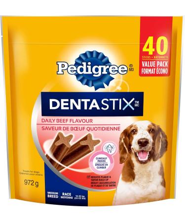PEDIGREE DENTASTIX Oral Care Adult Dog Treats for Small Dogs - Original 55 Sticks + PEDIGREE DENTASTIX Oral Care Adult Dog Treats for Medium Dogs - Beef 40 Sticks Original 55 Count (Pack of 1) Dog Treats + Treats for Medium Dogs - Beef - Buy Online on GoSupps.com