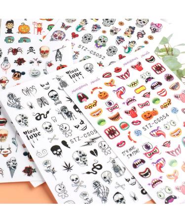 Halloween Nail 14 Sheets Pumpkin Autumn Halloween Nail Art Stickers Decals Self Adhesive Ghost Pumpkin Skull Designs Nail Decorations Halloween Supplies for Women Girls & Kids - Buy Online on GoSupps.com