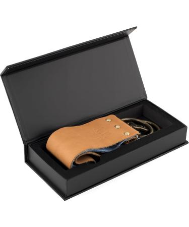 AP Donovan Luxury 7/8 Razor Set - Damascus Pattern - Sandalwood Shaving Brush & Strop - Premium International Shipping - Buy Online on GoSupps.com