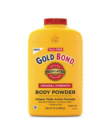 Gold Bond Medicated Talc-Free Original Strength Body Powder, Cooling, Absorbing, Itch Relief, 10 Ounce (Pack of 1) 10 Ounce (Pack of 1) Talc-Free
