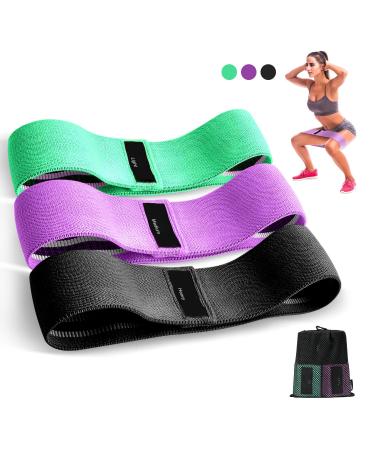 Knit fitness straps resistance bands resistance tapes yoga belt slide & welding festival gymnastics belt hip leg training strength training and pull -up green purple black