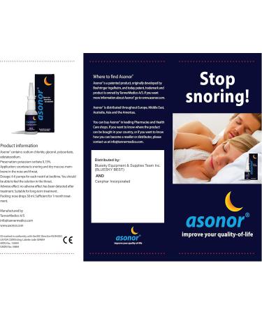 Asonor Snoring Nasal Spray (30ml) 2-pack - Buy Online on GoSupps.com