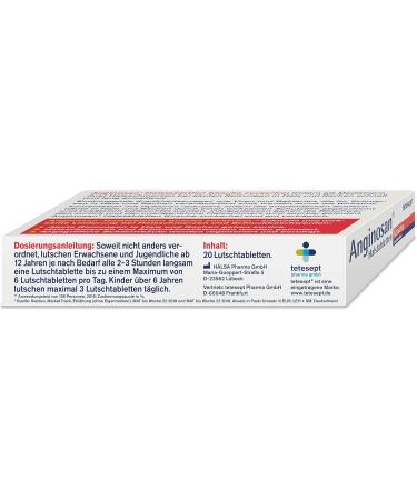 Buy Tetesept Anginosan Cherry Throat Lozenges - Sugar-Free Sore Throat Relief for Acute Irritations - 20 Pieces - International Shipping Available - Buy Online on GoSupps.com