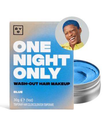 Good Dye Young - One Night Only (Blue) | Temporary Hair Color for Kids & Adults | Hair Chalk Alternative | Easy-to-Use & Wash Out Vegan Cruelty-free Color Hair Makeup for Rave Party & Festival
