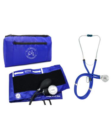 EMI EBL-430 Royal Sprague Stethoscope and Large Adult Cuff (See Large Cuff Size: 33 cm to 51 cm | 13 inch to 20 inch) Aneroid Sphygmomanometer Manual Blood Pressure Set Large Adult Cuff Set