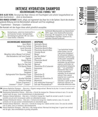 SANTE Naturkosmetik Intense Hydration Shampoo Aloe Vera + Mango Extract Vegan Care Shampoo Intense Hydration Strengthens Dry Hair 500 ml - Buy Online on GoSupps.com