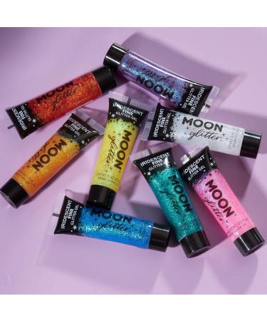 Moon Glitter Iridescent Blue Fine Glitter Gel - 12ml - For Face, Body, Hair & Nails - Cosmetic Festival Glitter Paint - Buy Online on GoSupps.com