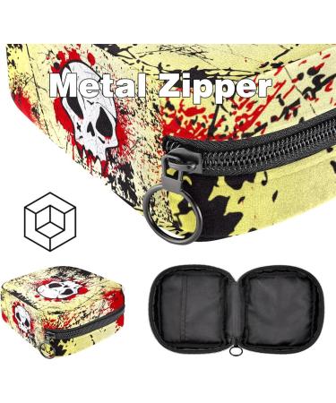 Portable Women's Binding-Up Bags | Grunge Skull Menstrual Cup & Tampon Pouches for Teens - Buy Online on GoSupps.com