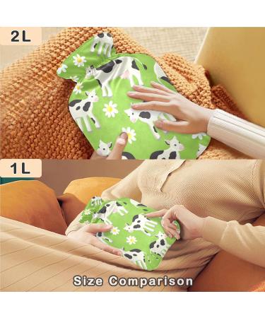 Naanle 2L Hot Water Bottle with Daisy Cow Cover Relief for Menstrual Cramps & Pain Heat & Cold Therapy for Hands & Feet - Buy Online on GoSupps.com