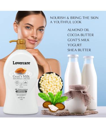 Buy Combo Goat Milk Body Lotion & Shower Cream - Moisturizing Almond Oil & Cocoa Butter | 27.05 fl oz & 40.7 fl oz - International Shipping Available - Buy Online on GoSupps.com