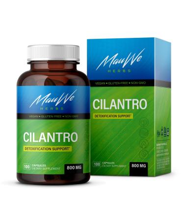 MauWe Herbs Cilantro Capsules - Cilantro Supplement for Heart, Eye, Focus, Body Cleansing, Oxidative Stress & Digestive Support - Cilantro Extract with Vitamins, Minerals, & Antioxidants - 100 Caps